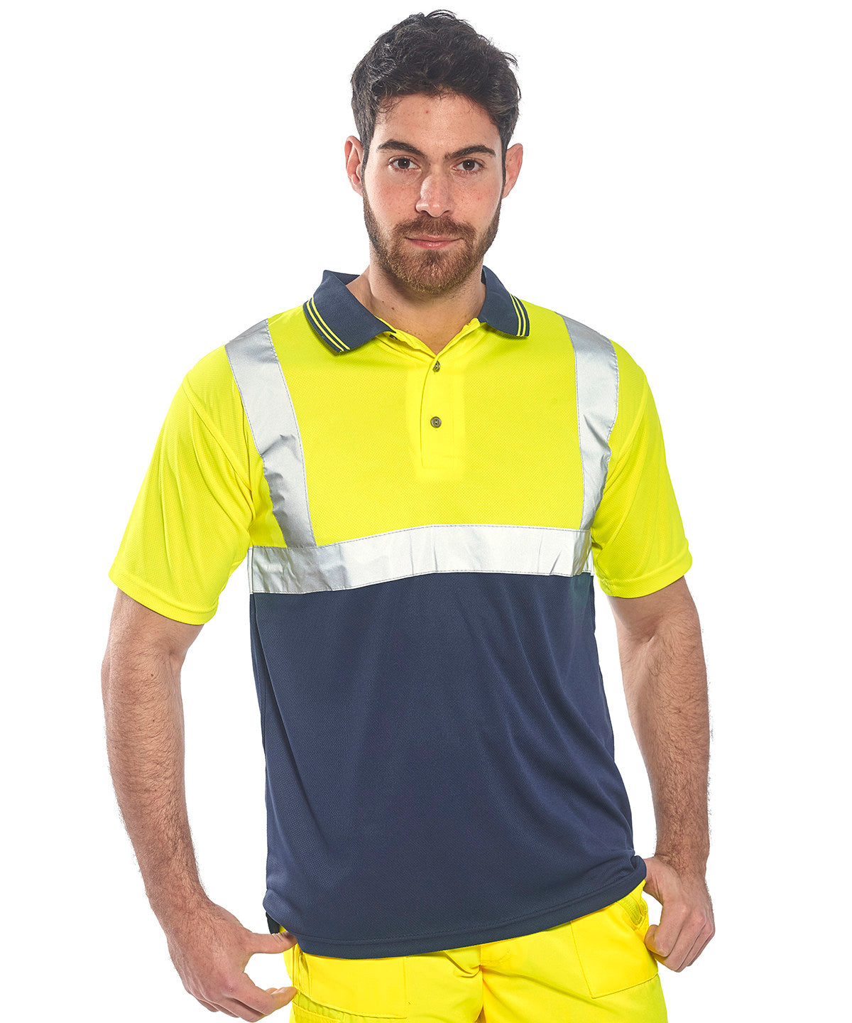 Two-tone polo (S479) | yellow/navy
