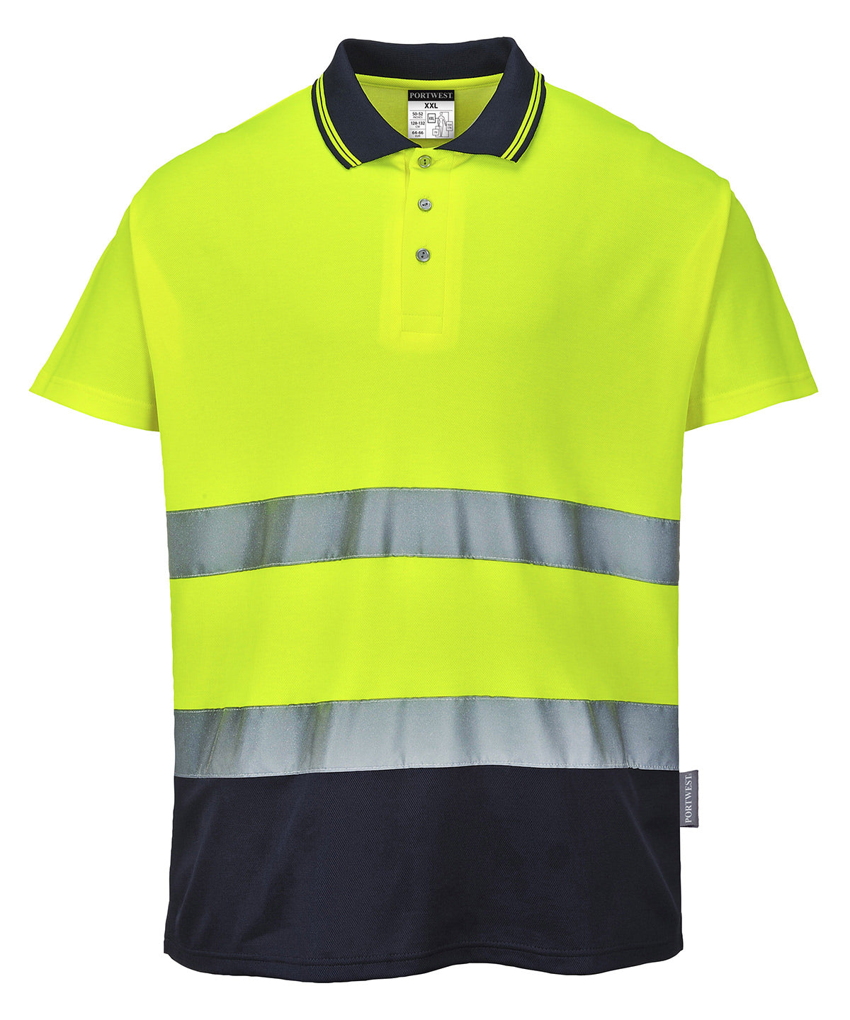 Two-tone cotton Comfort polo (S174) | yellow/navy
