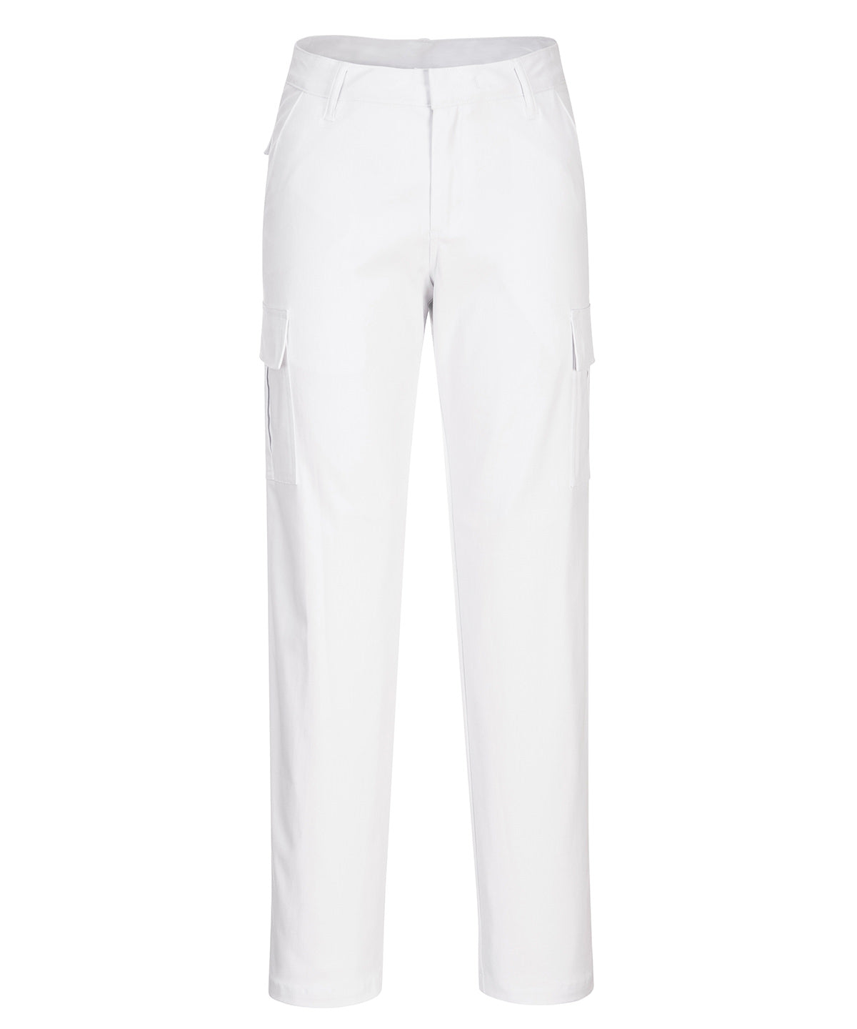 Womens stretch cargo trousers (S233) slim fit | white