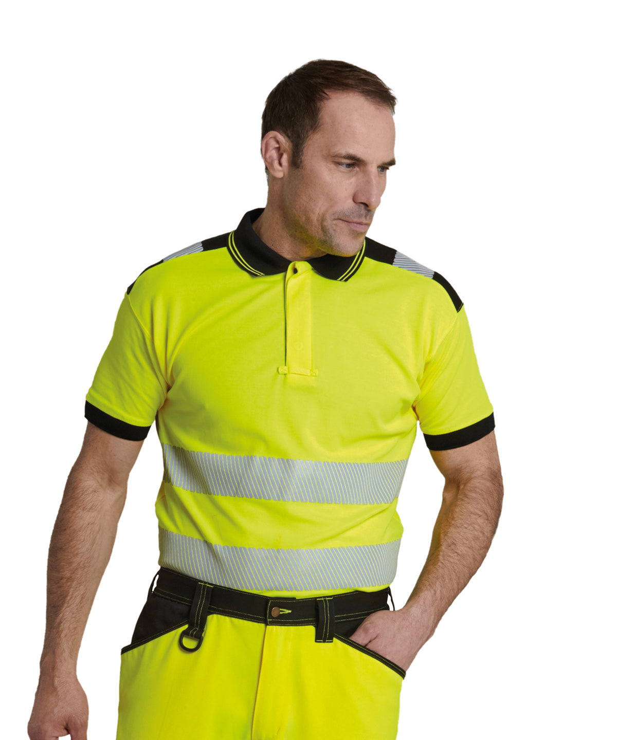 PW3 Hi-vis polo shirt (T180) | yellow/black