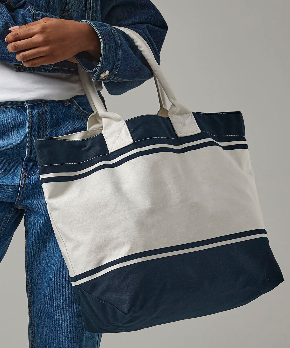 Canvas deck bag | navy/off white
