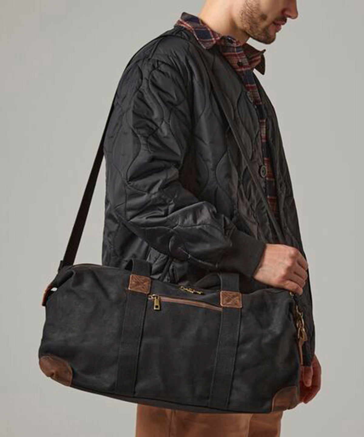 Heritage waxed canvas holdall | olive green