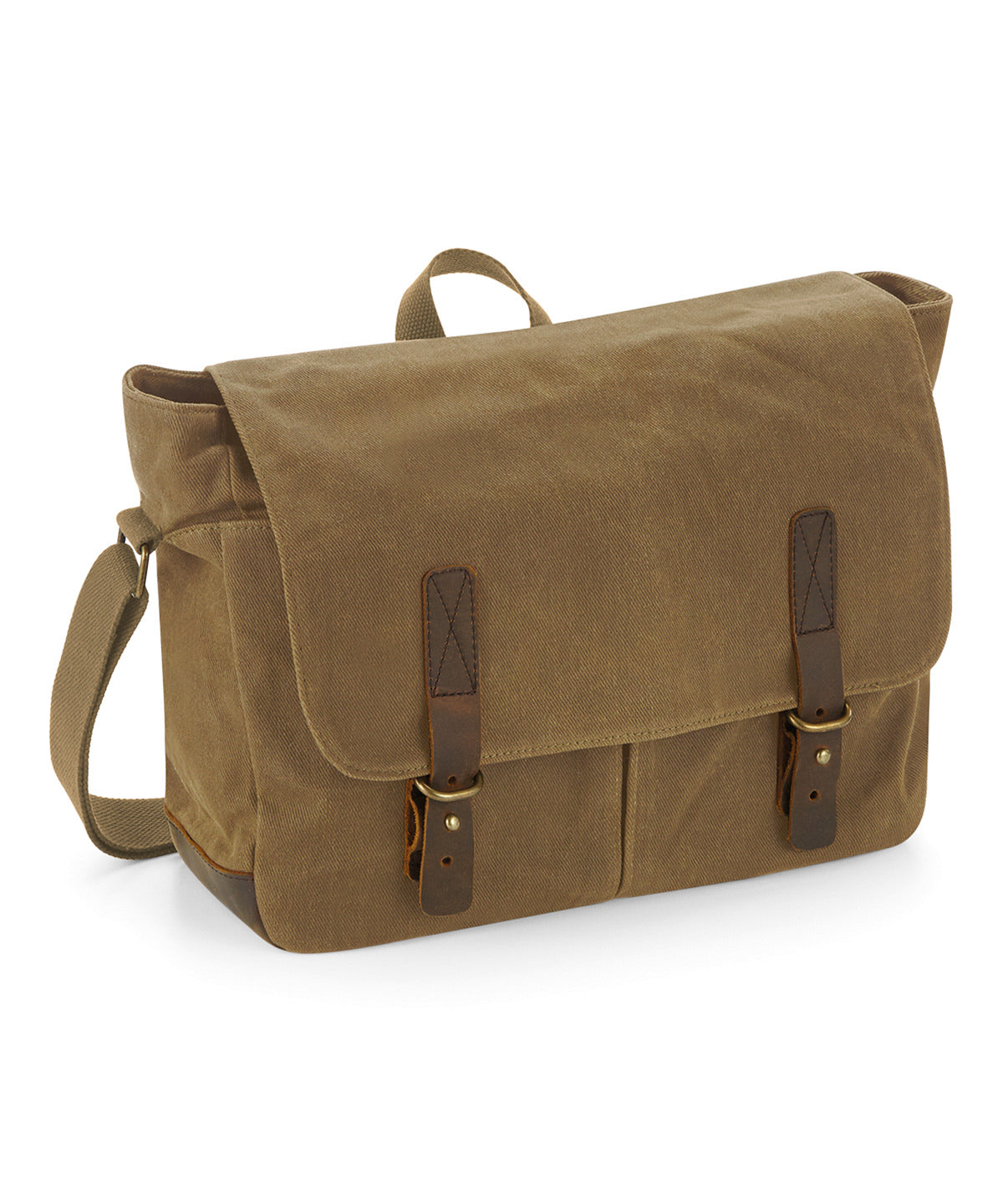 Heritage waxed canvas messenger | desert sand