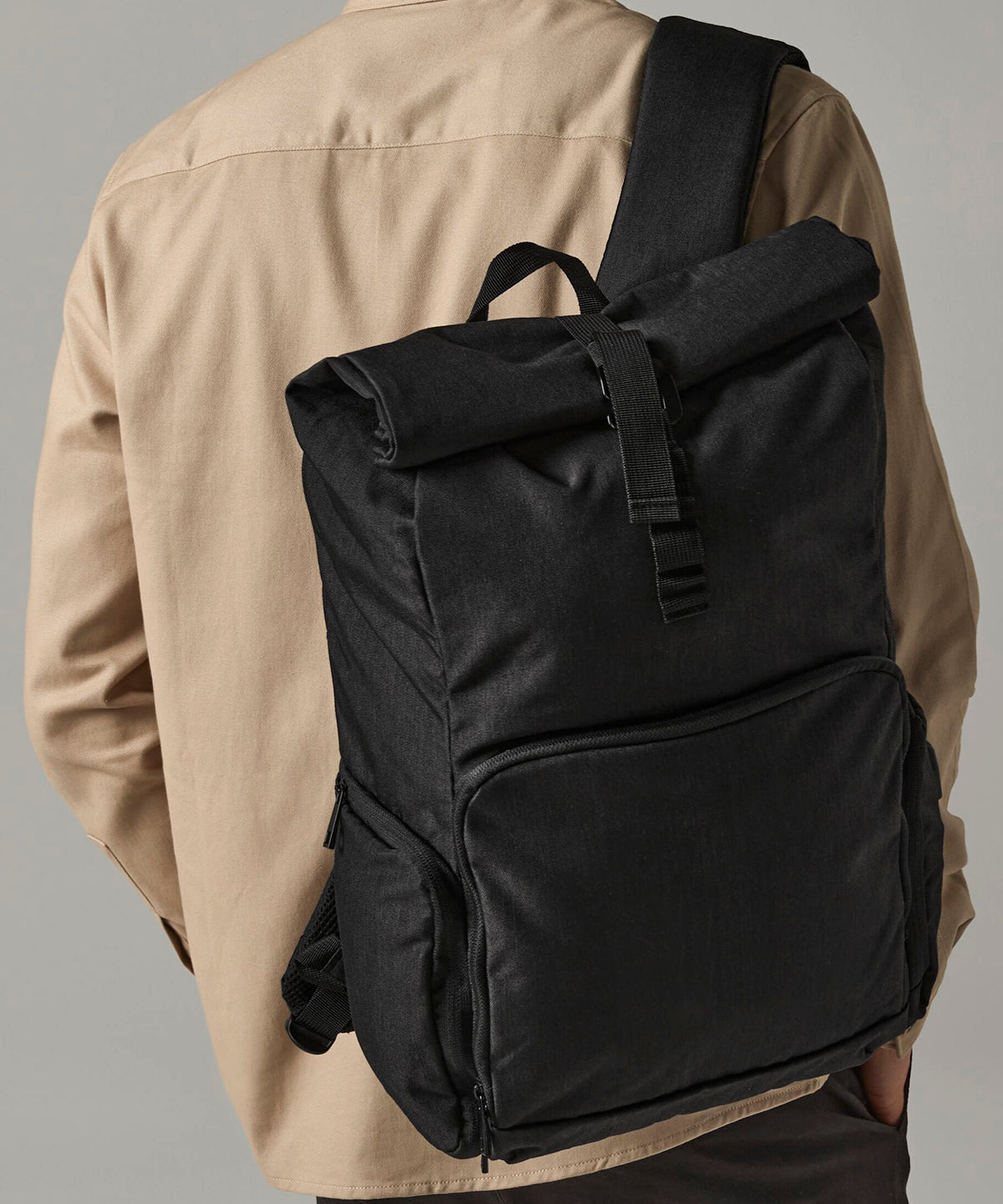 Q-Tech charge roll-top backpack | granite marl