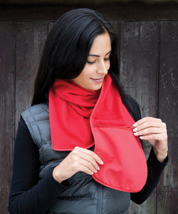 Polartherm fleece scarf with zip pocket | black