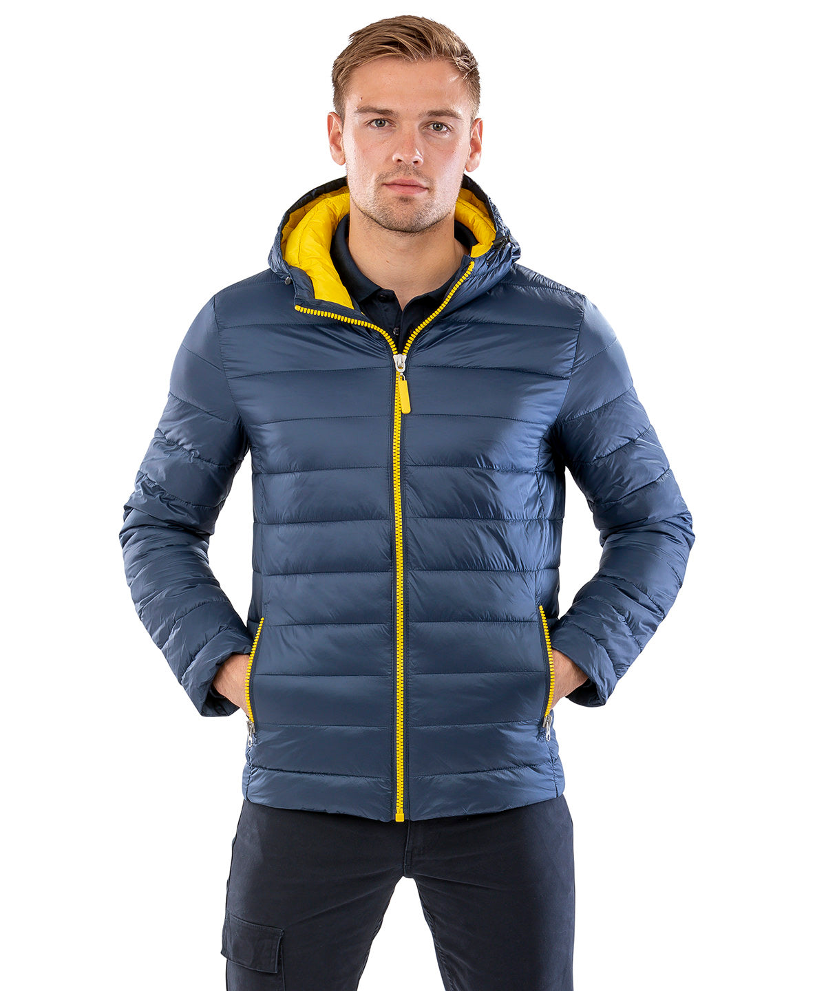 Urban snow bird hooded jacket | black/lime