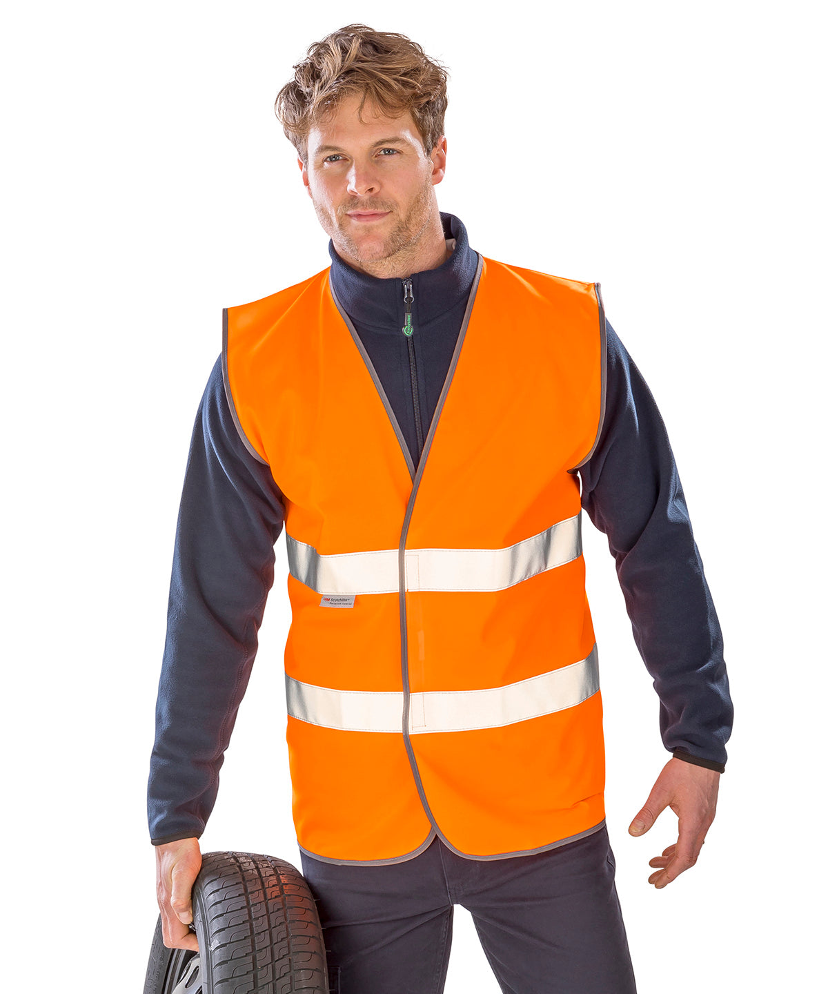 Motorist safety vest | fluorescent orange
