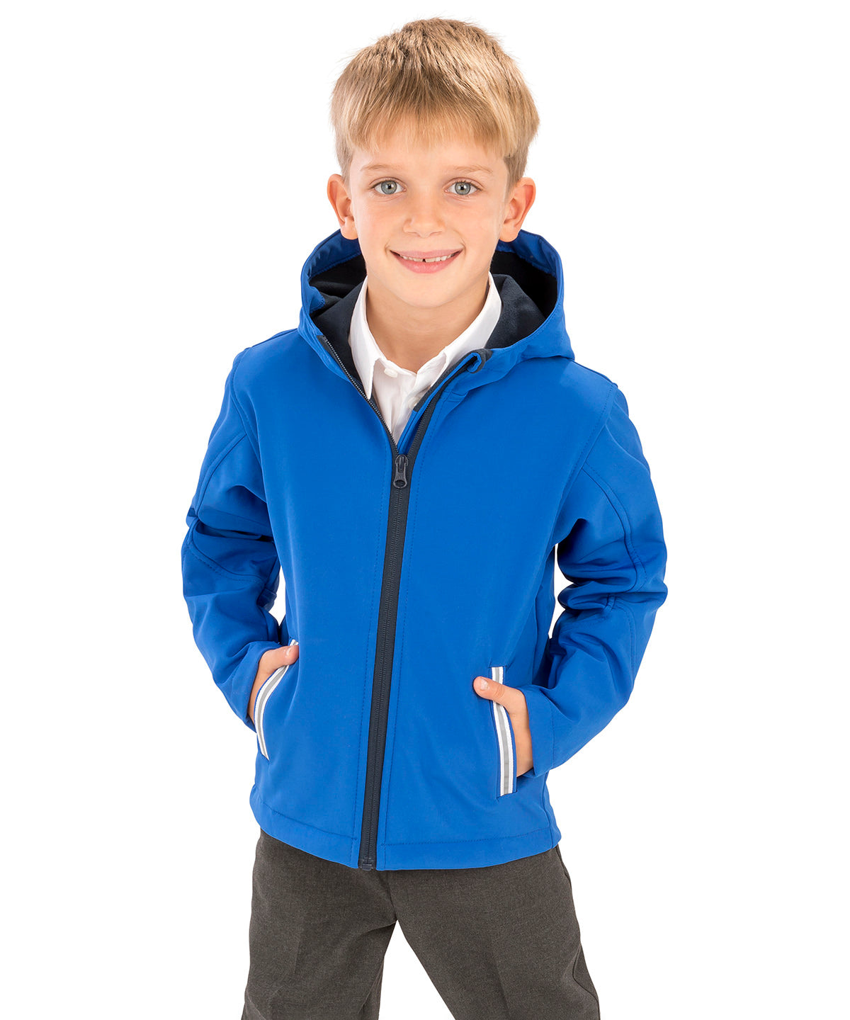 Core junior TX performance hooded softshell jacket | black/grey