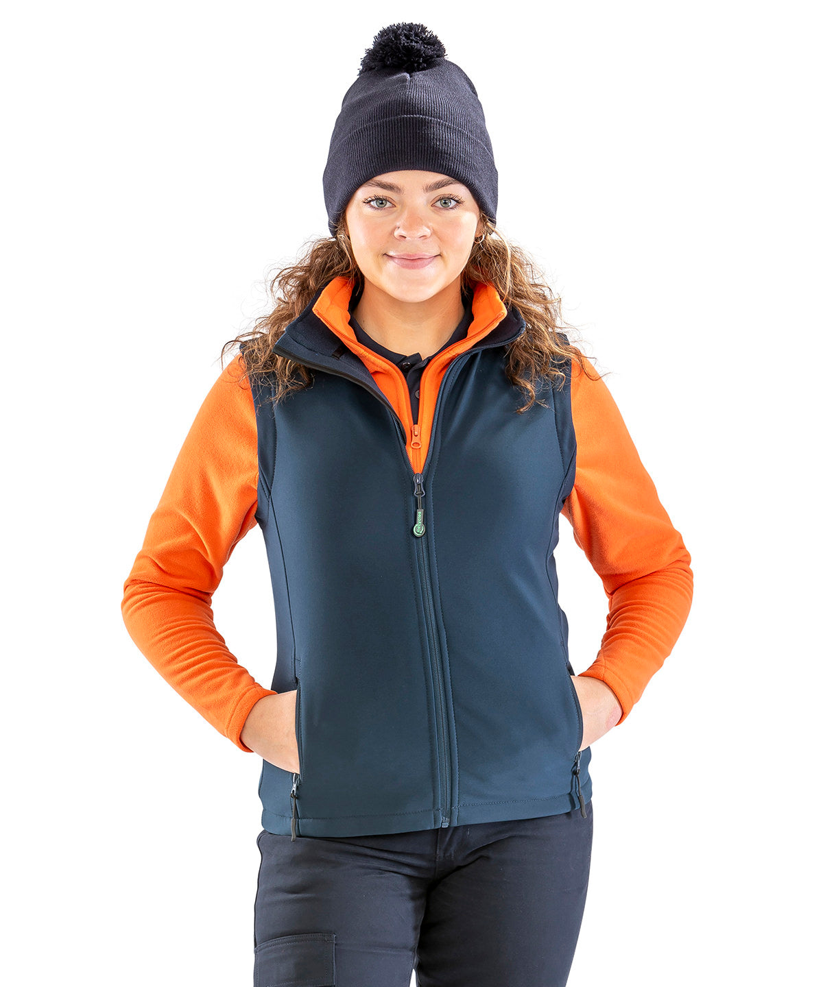 Womens printable softshell bodywarmer | charcoal/black