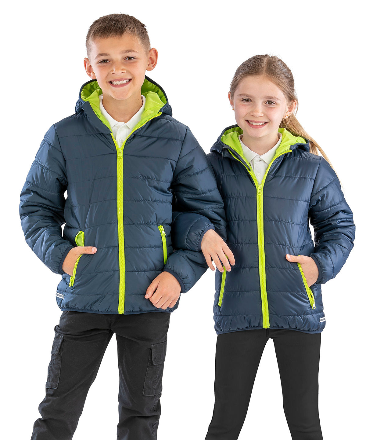 Core junior soft padded jacket | black/orange