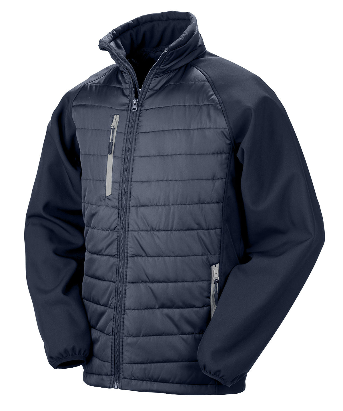 Compass padded softshell jacket | navy/grey