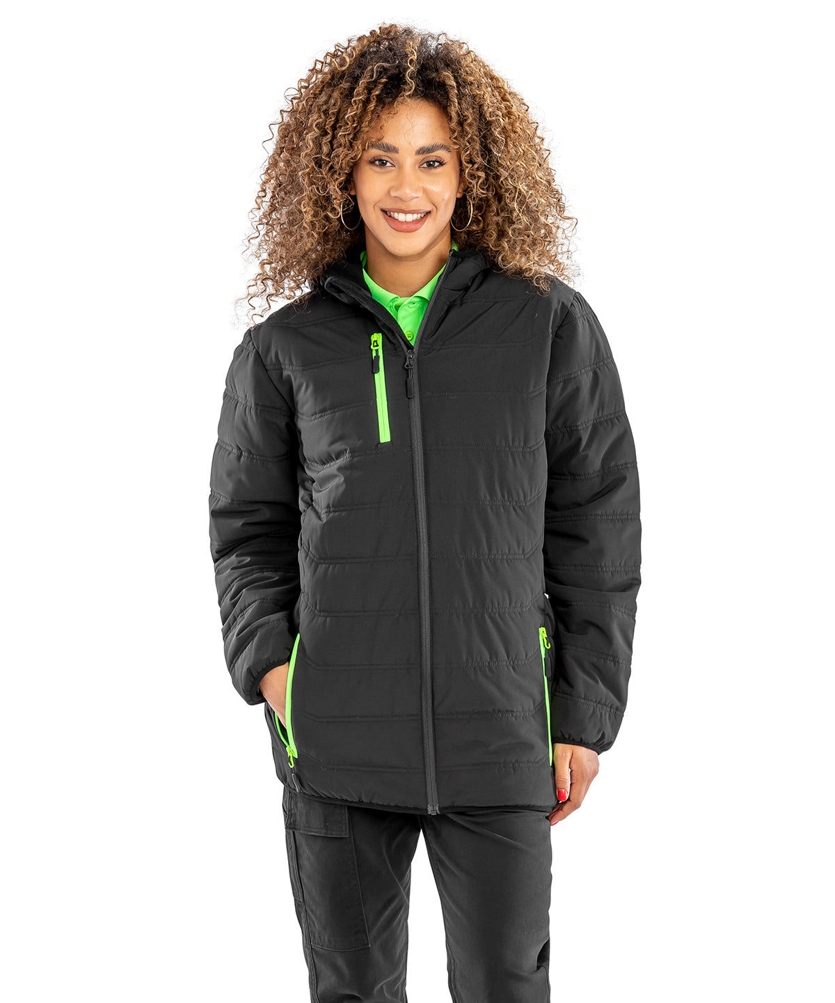 Recycled compass padded winter jacket | black/grey