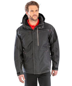 Denim texture rugged jacket | black