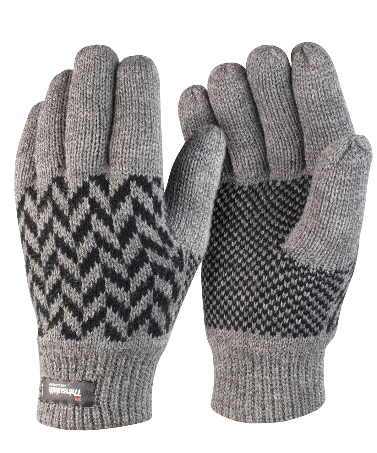 Pattern Thinsulate glove | grey/black