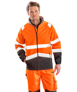 Printable safety softshell jacket | fluorescent yellow/black