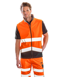 Printable safety softshell gilet | fluorescent yellow/black