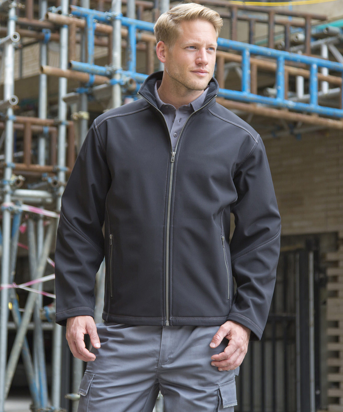Treble stitch softshell | navy