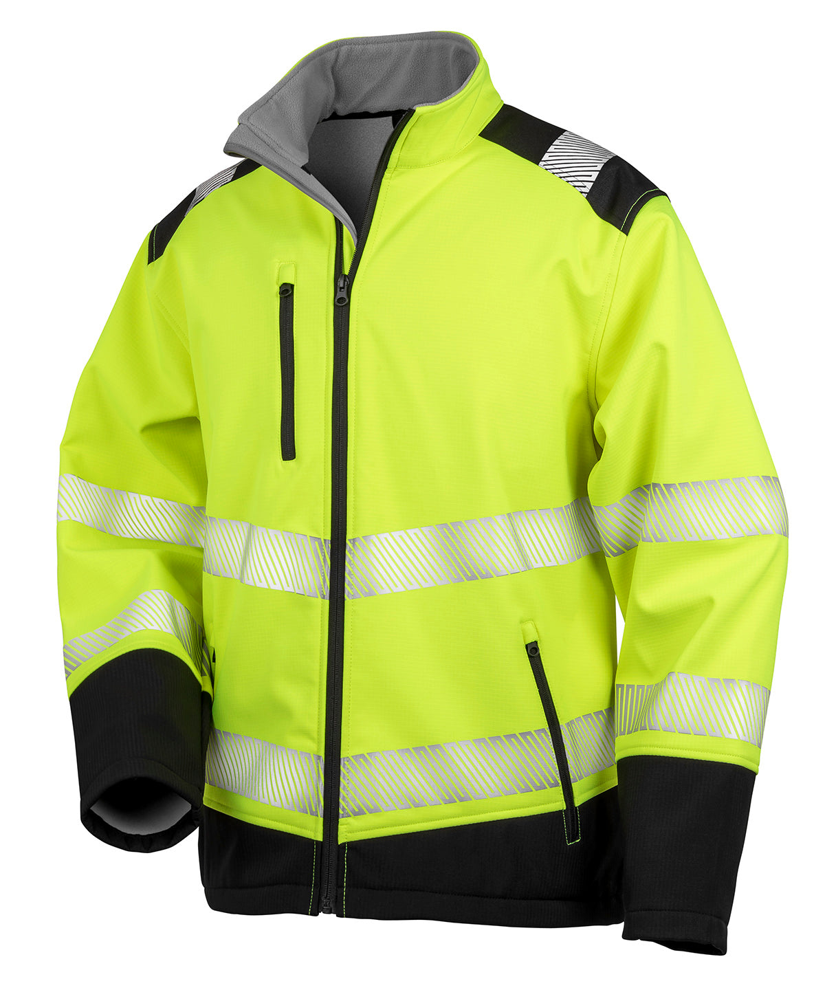 Printable ripstop safety softshell | fluorescent yellow/black