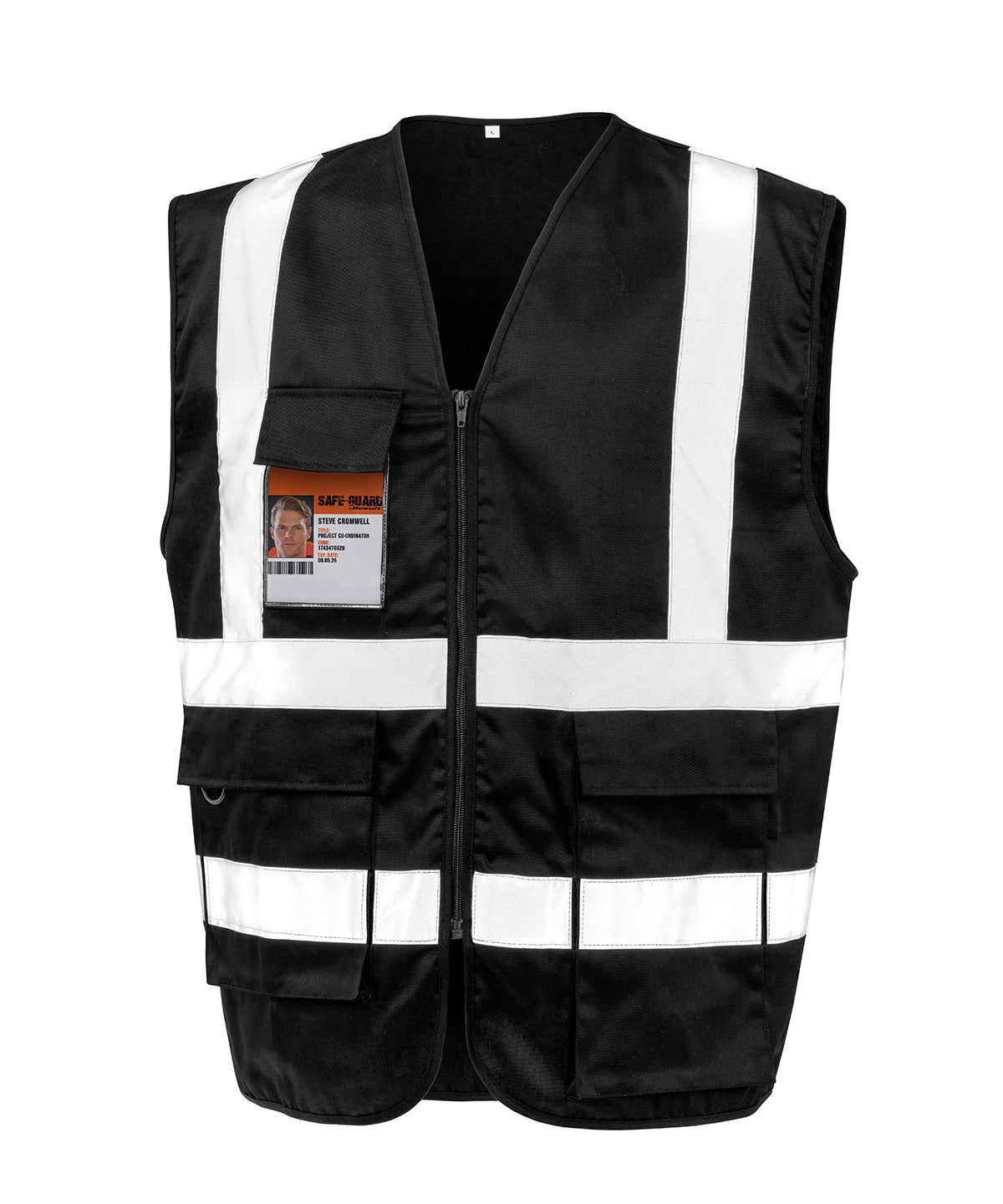 Heavy duty polycotton security vest | Black