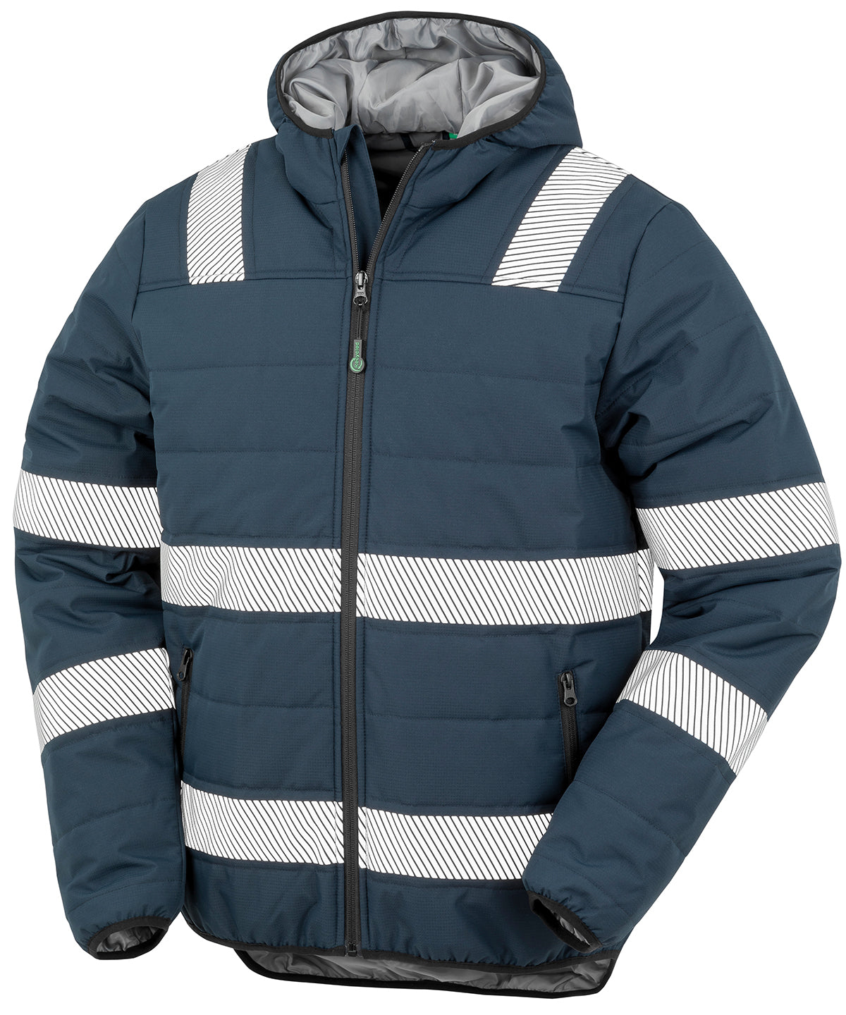 Recycled ripstop padded safety jacket | Navy