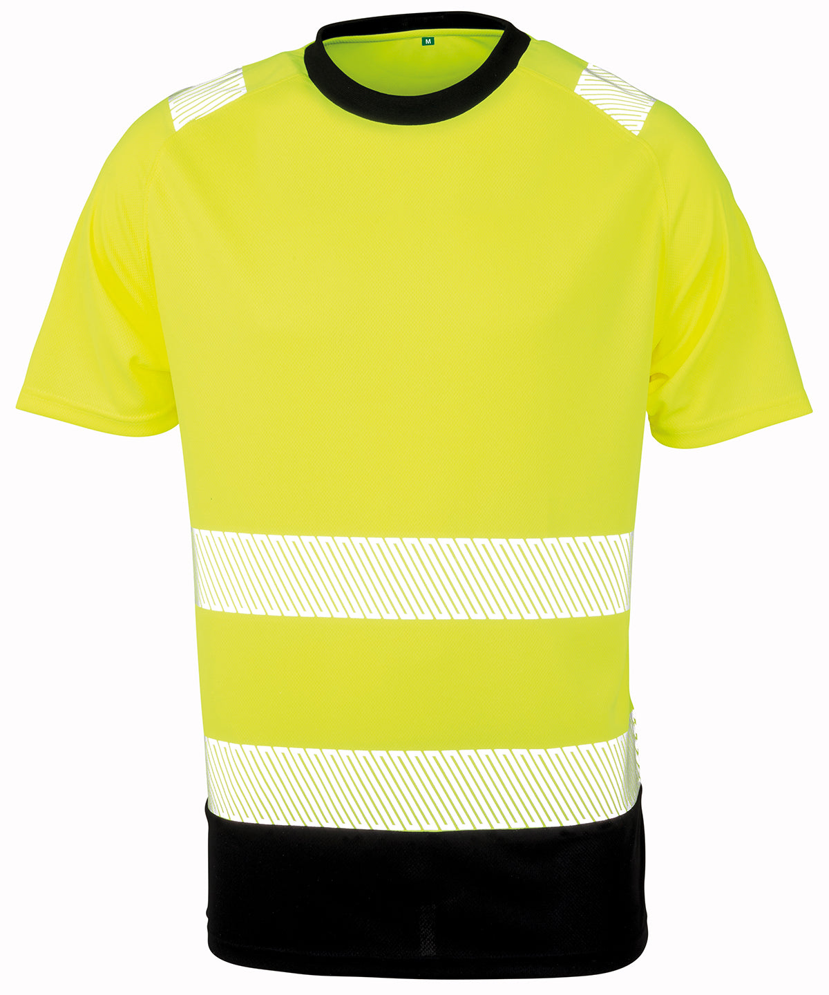 Recycled safety t-shirt | Fluorescent Yellow/Black