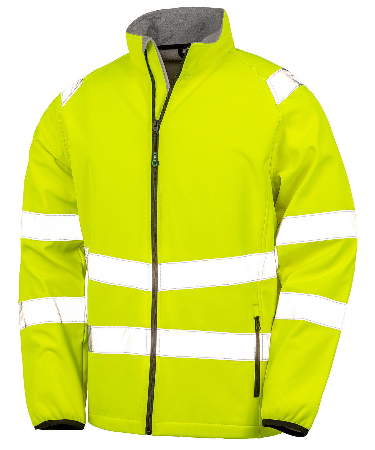 Recycled 2-layer printable safety softshell | fluorescent yellow