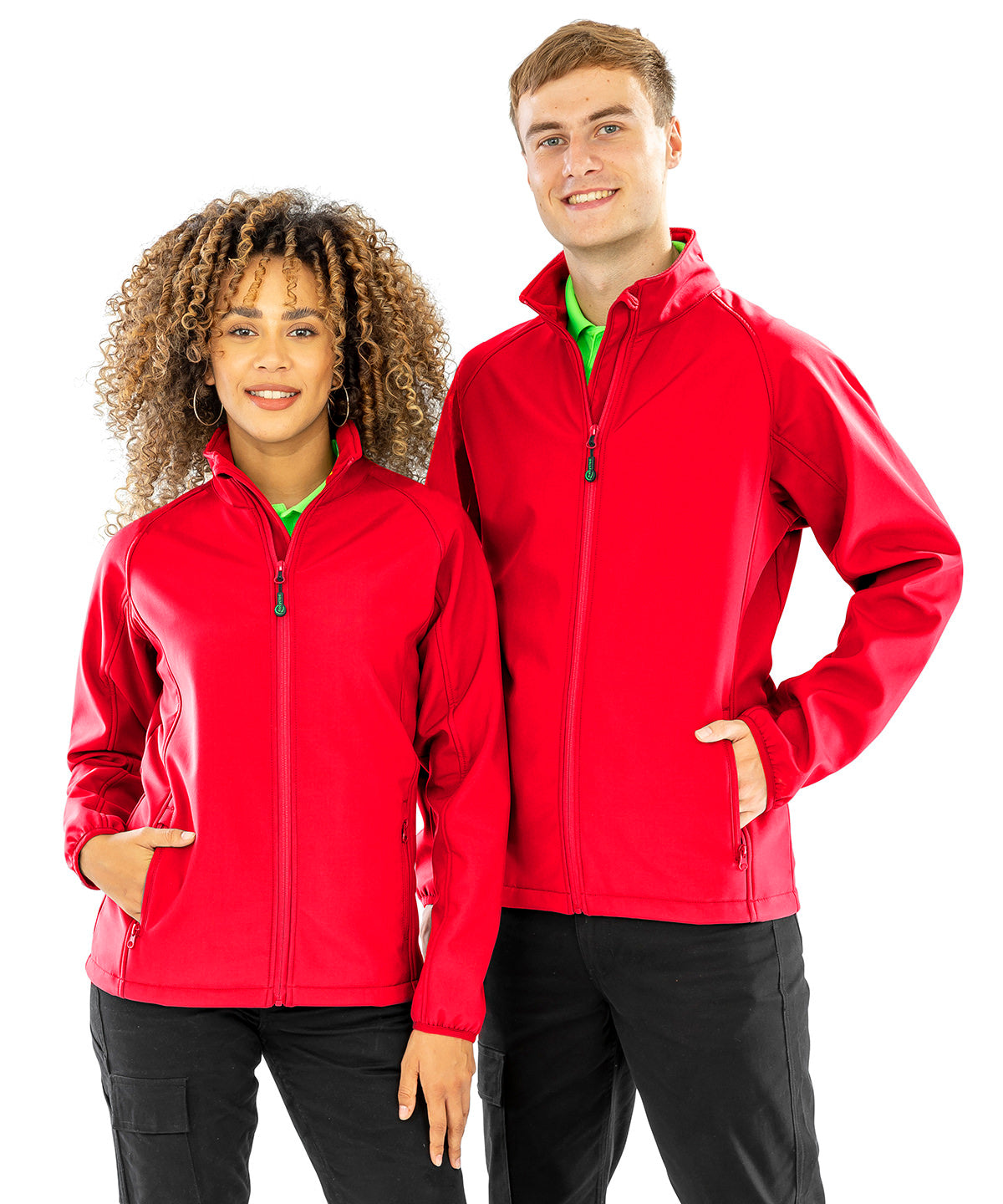 Womens recycled 2-layer printable softshell jacket | black