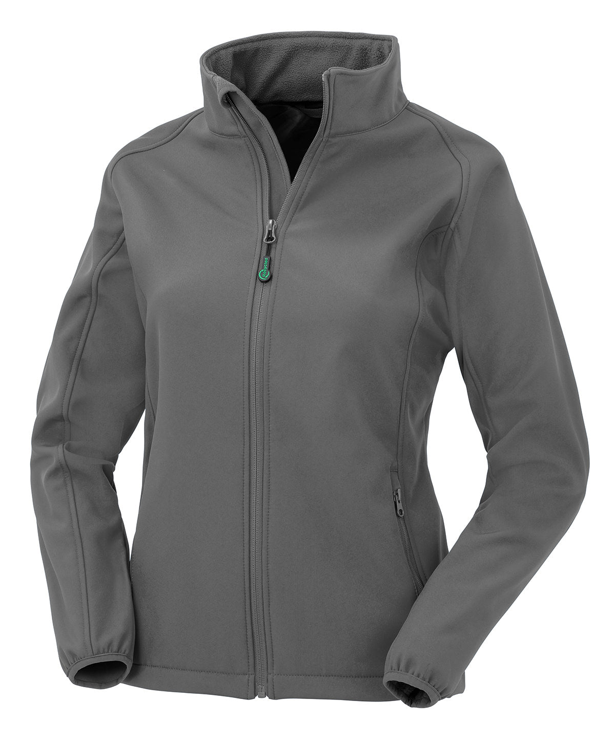 Womens recycled 2-layer printable softshell jacket | workguard grey
