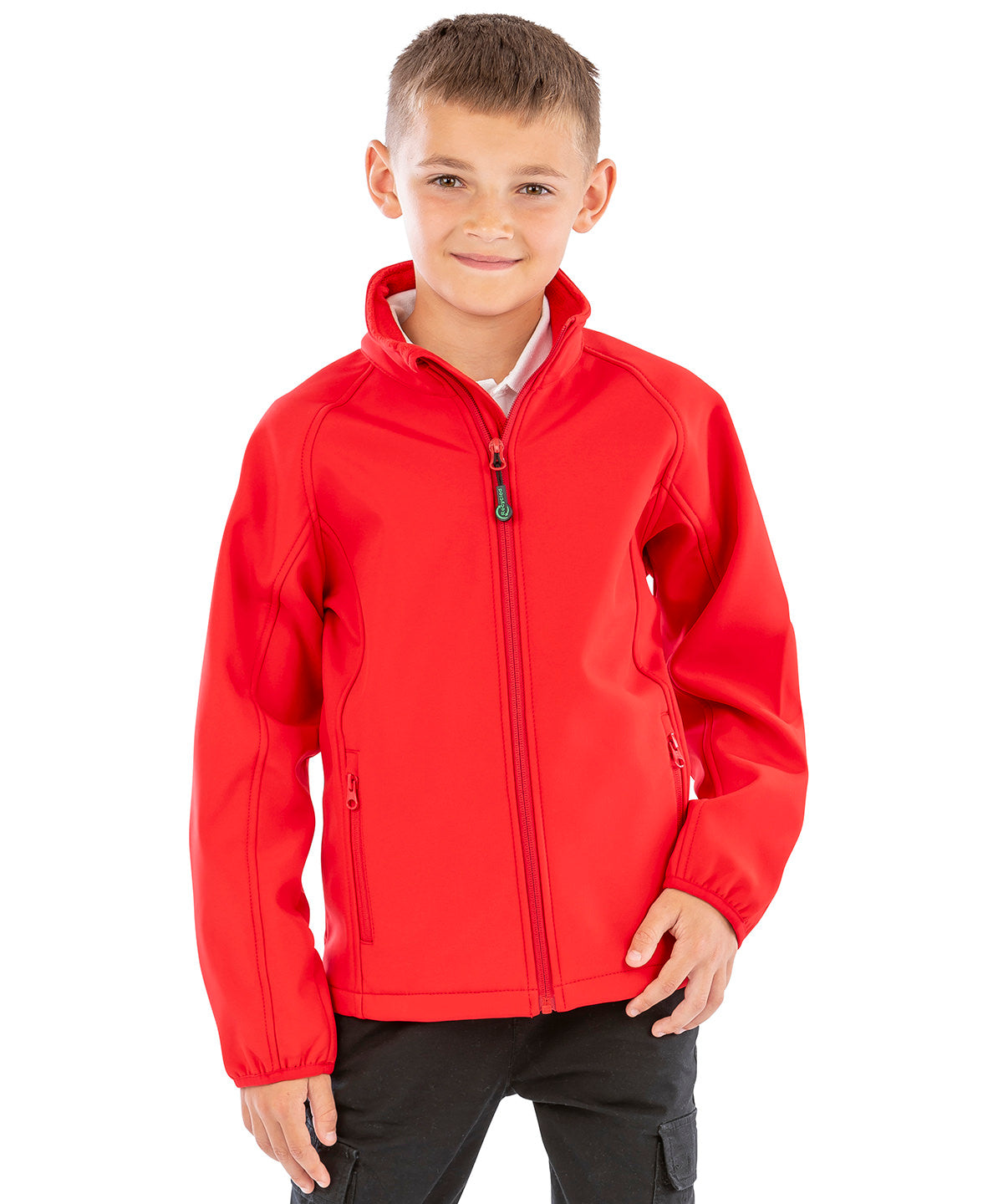 Recycled 2-layer printable junior softshell | black