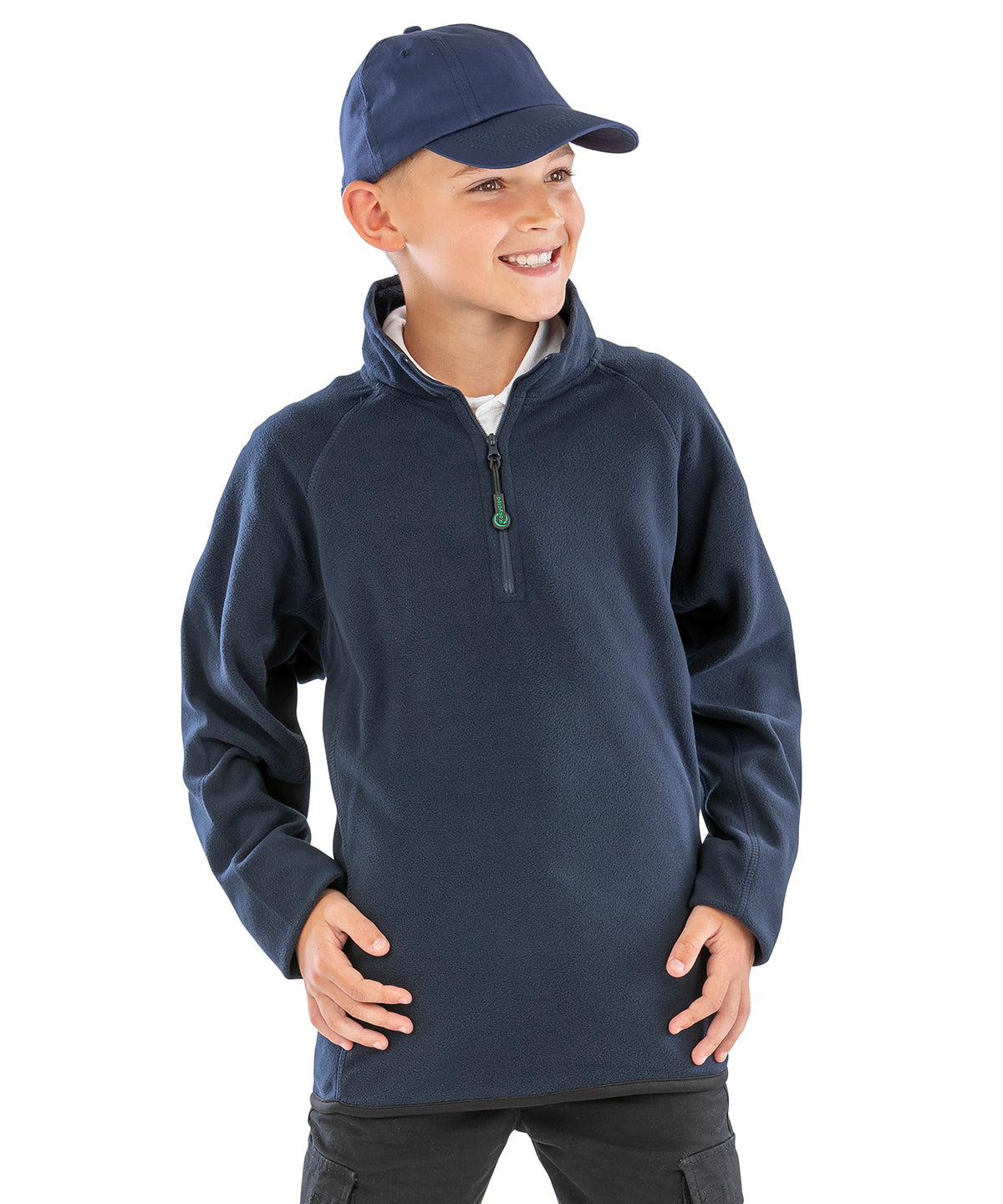 Junior recycled microfleece top | navy