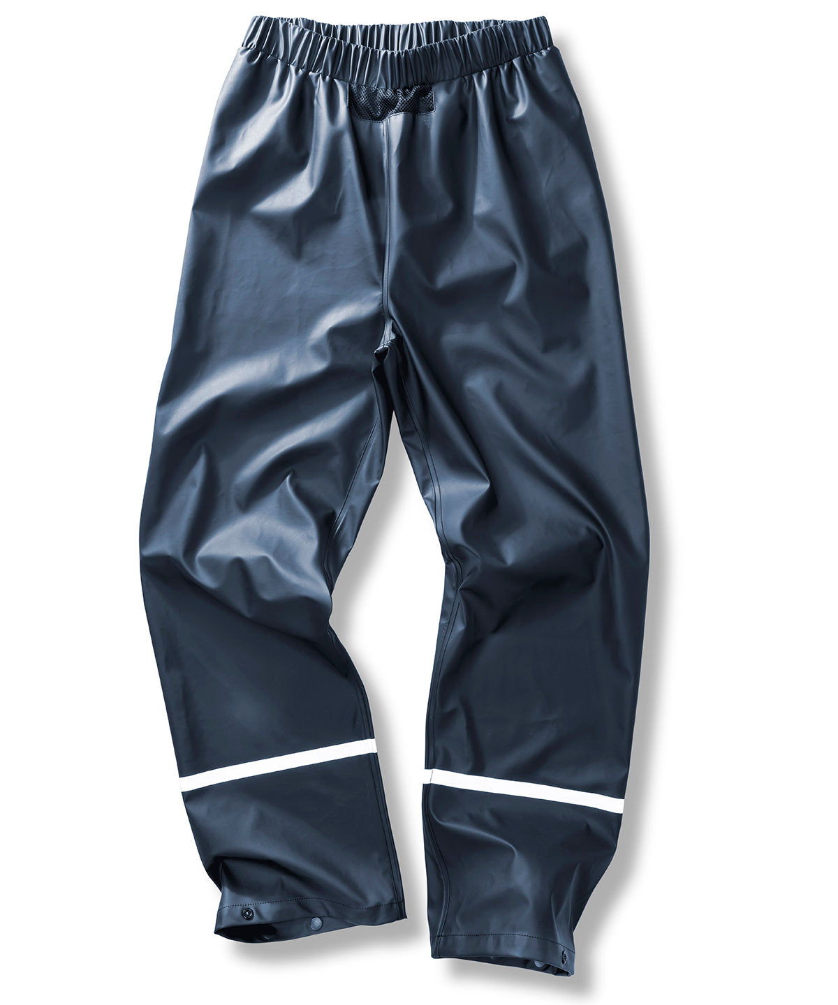 Prism PU waterproof trousers with reflective bands and recycled backing | navy