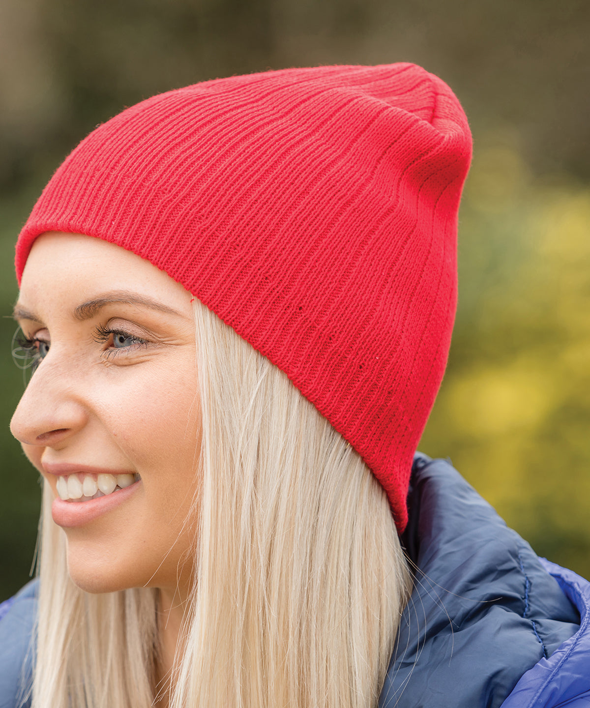 Cotton knitted beanie hat | black