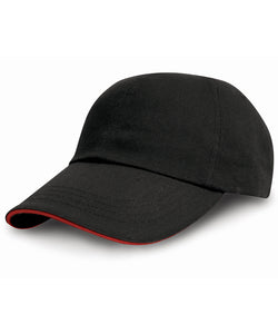 Heavy cotton drill pro-style with sandwich peak | black/red