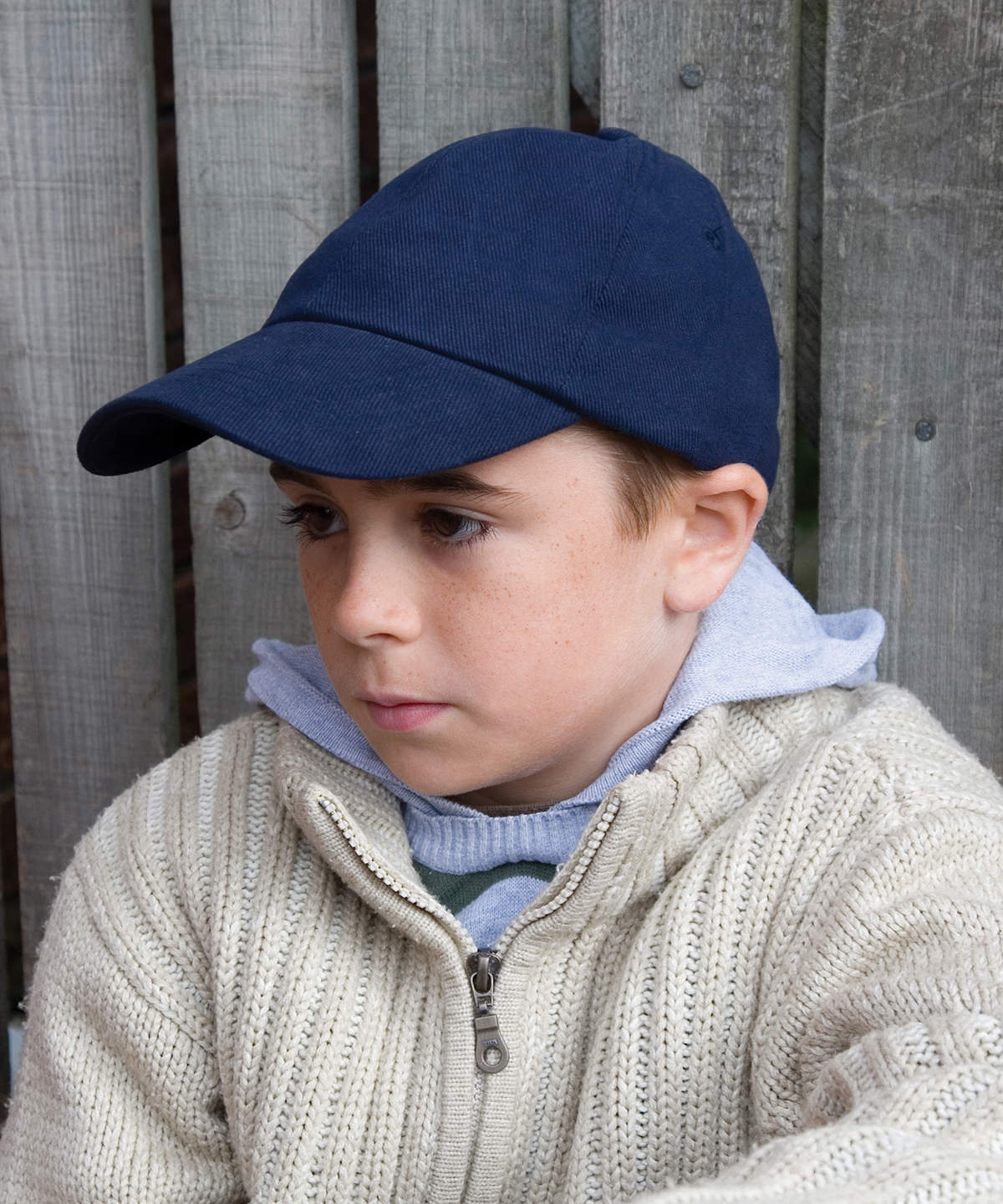 Junior low-profile heavy brushed cotton cap | navy