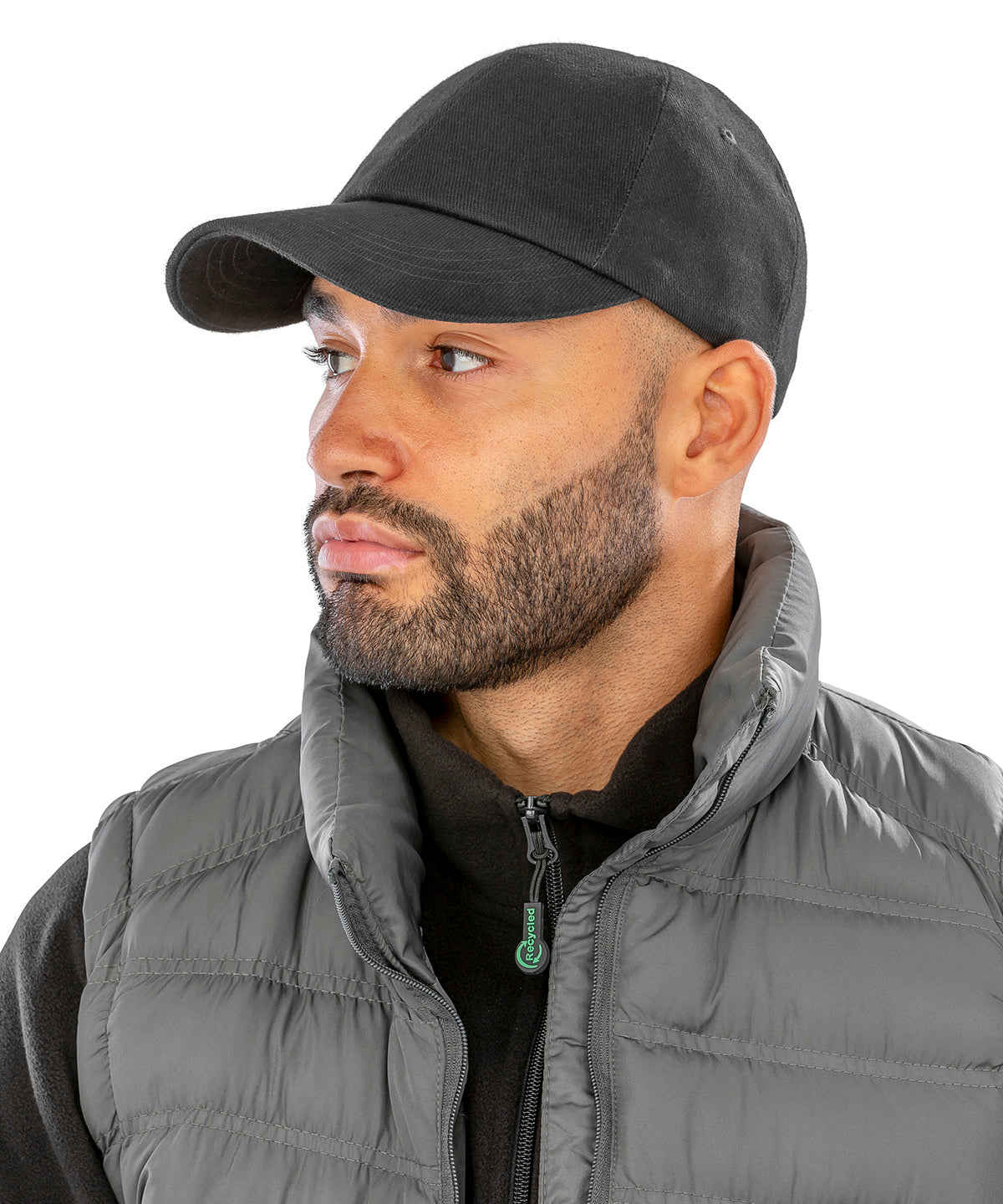 Low-profile heavy brushed cotton cap | black