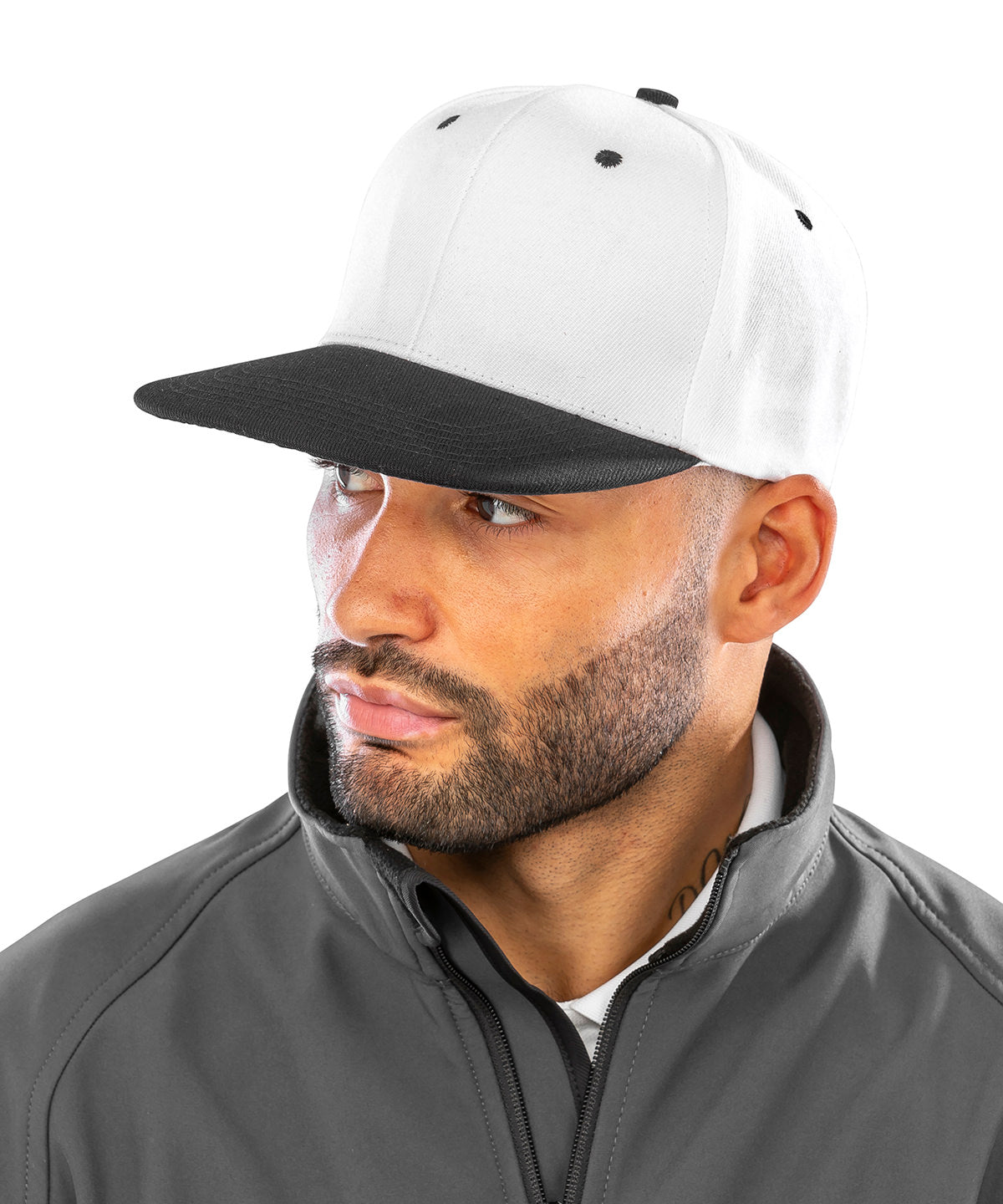 Bronx original flat peak snapback dual colour cap | black/red
