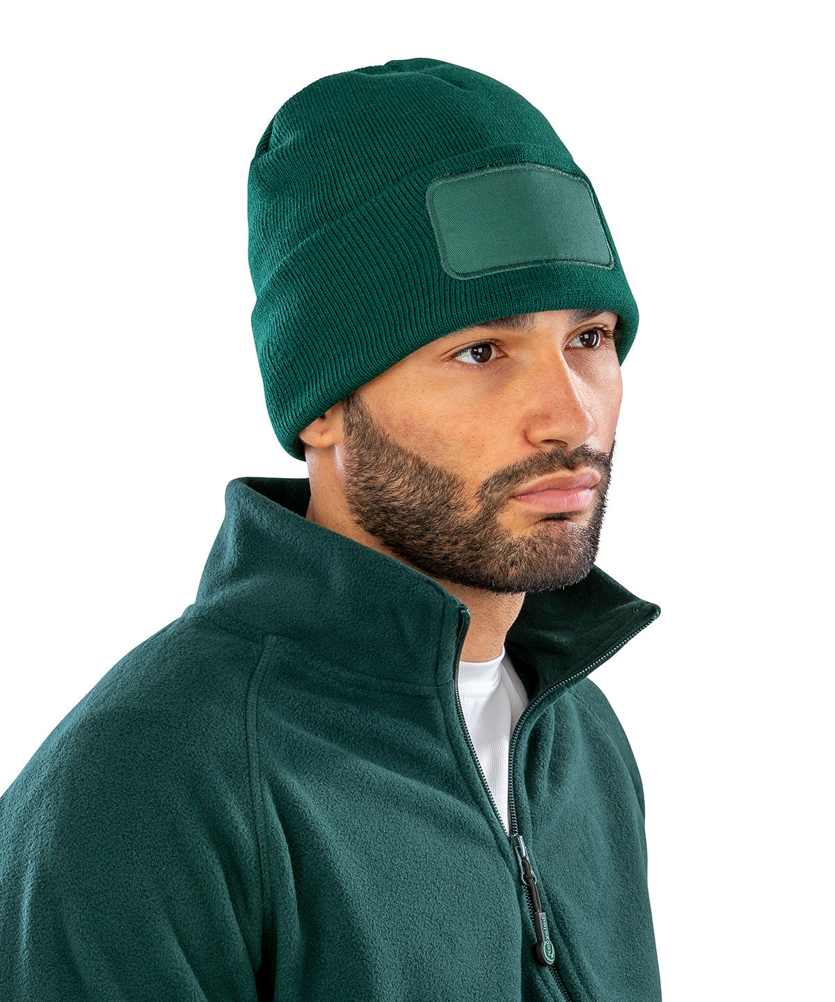 Recycled double knit printers beanie | black