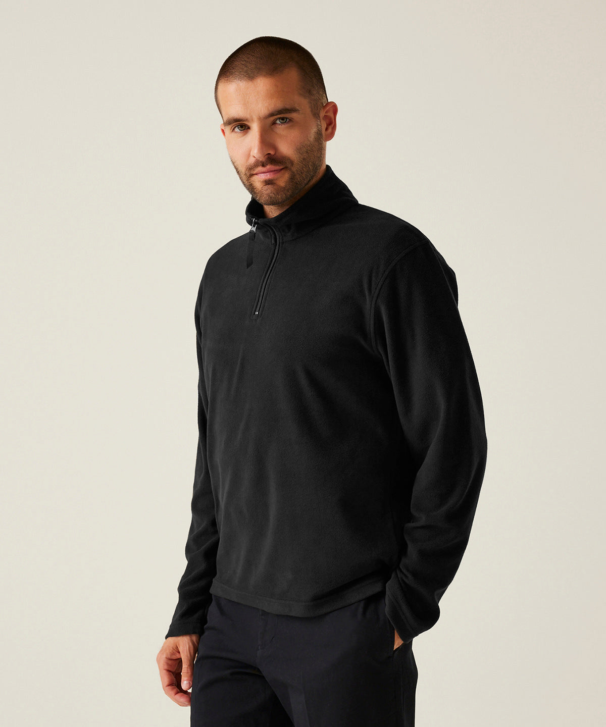Zip-neck microfleece | black