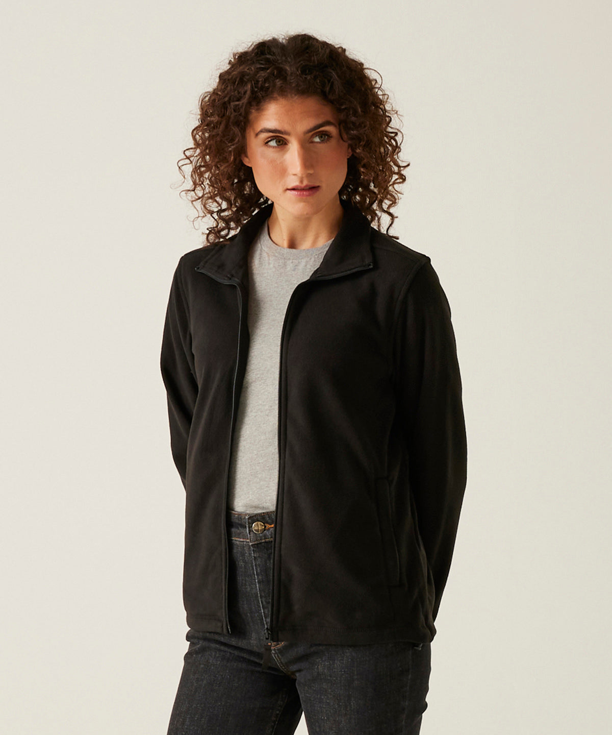 Womens full-zip microfleece | black