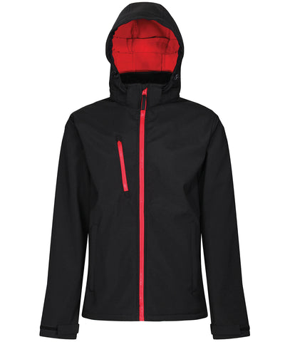 Venturer 3-layer hooded softshell jacket | black/red