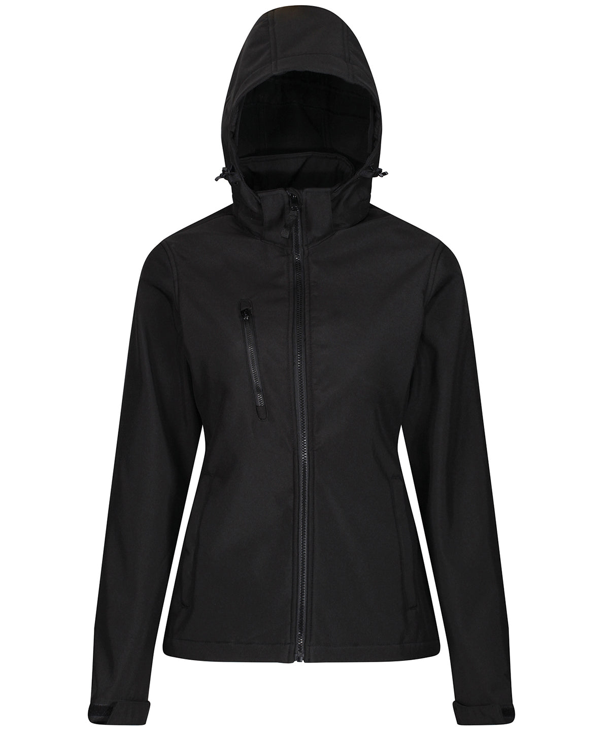 Womens venturer 3-layer hooded softshell jacket | Black