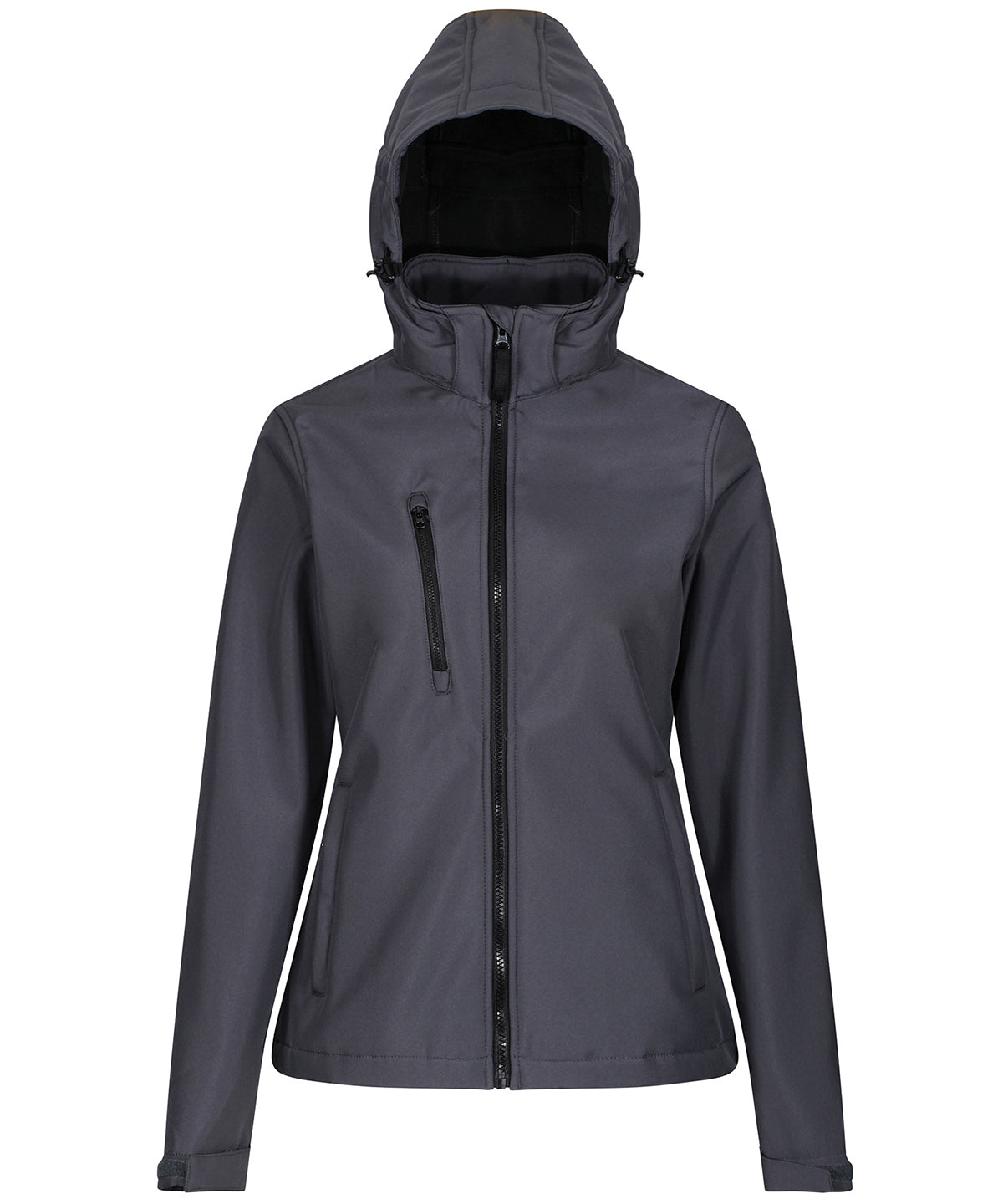 Womens venturer 3-layer hooded softshell jacket | Seal Grey/Black
