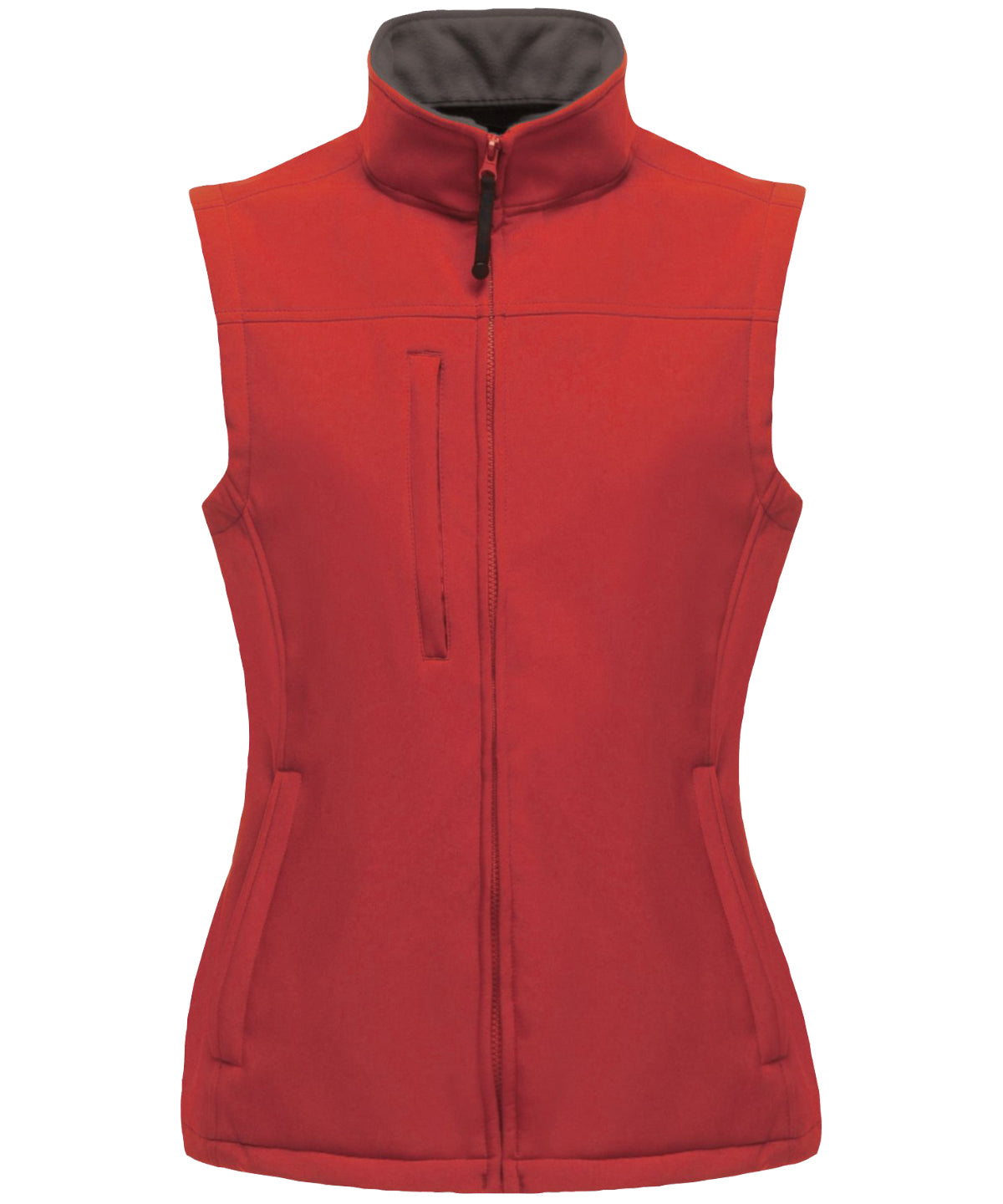 Womens Flux softshell bodywarmer | Classic Red/Seal Grey