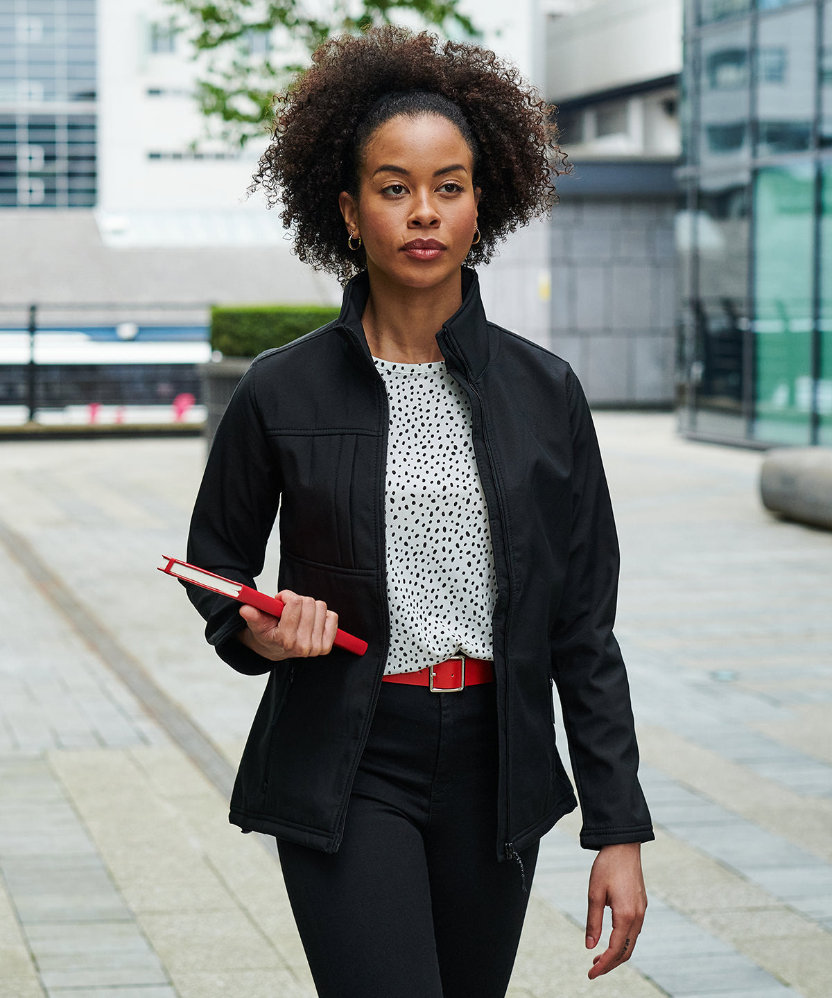 Womens Octagon II printable 3-layer membrane softshell | Classic Red/Black