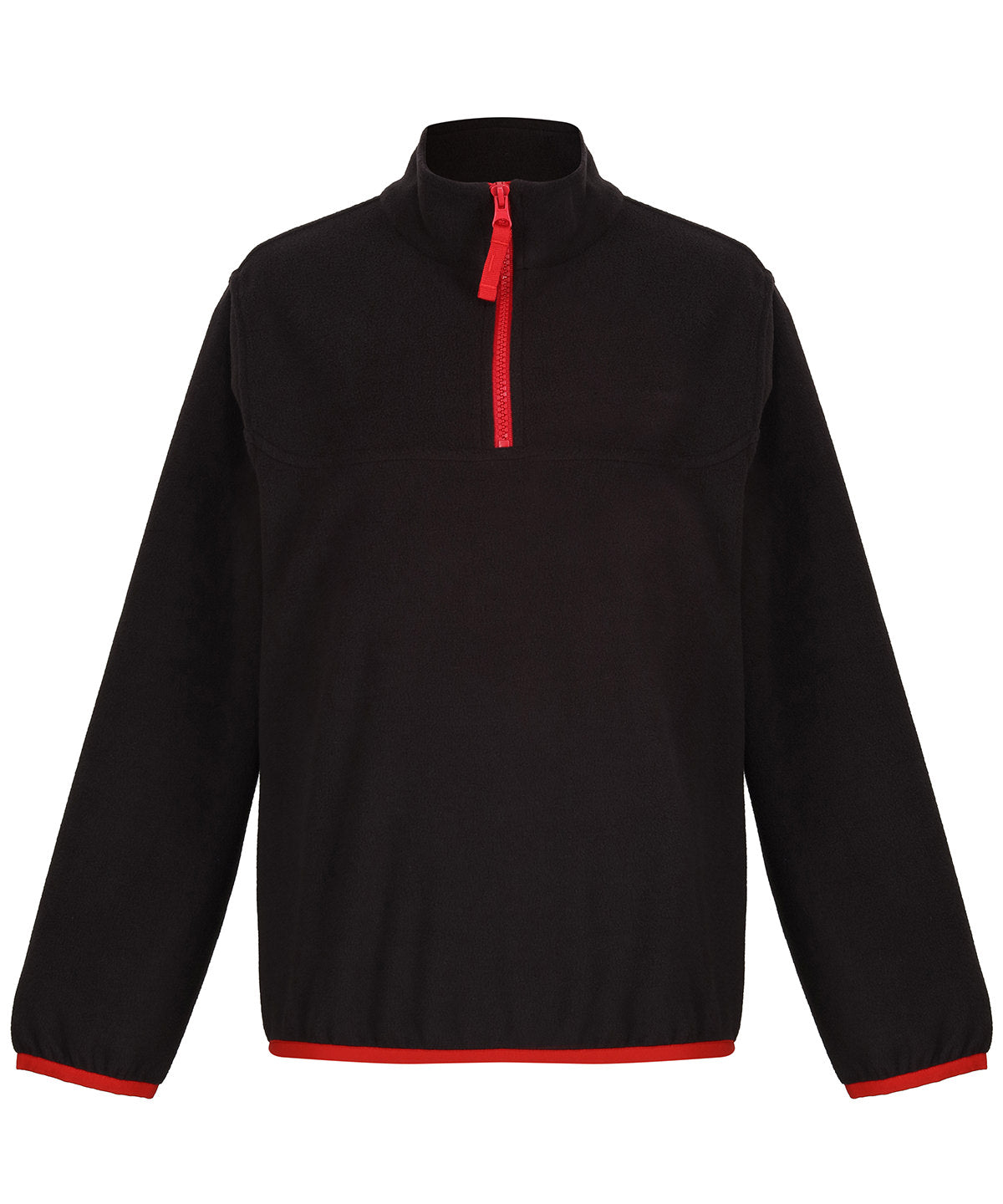 Kids half-zip microfleece | black/classic red