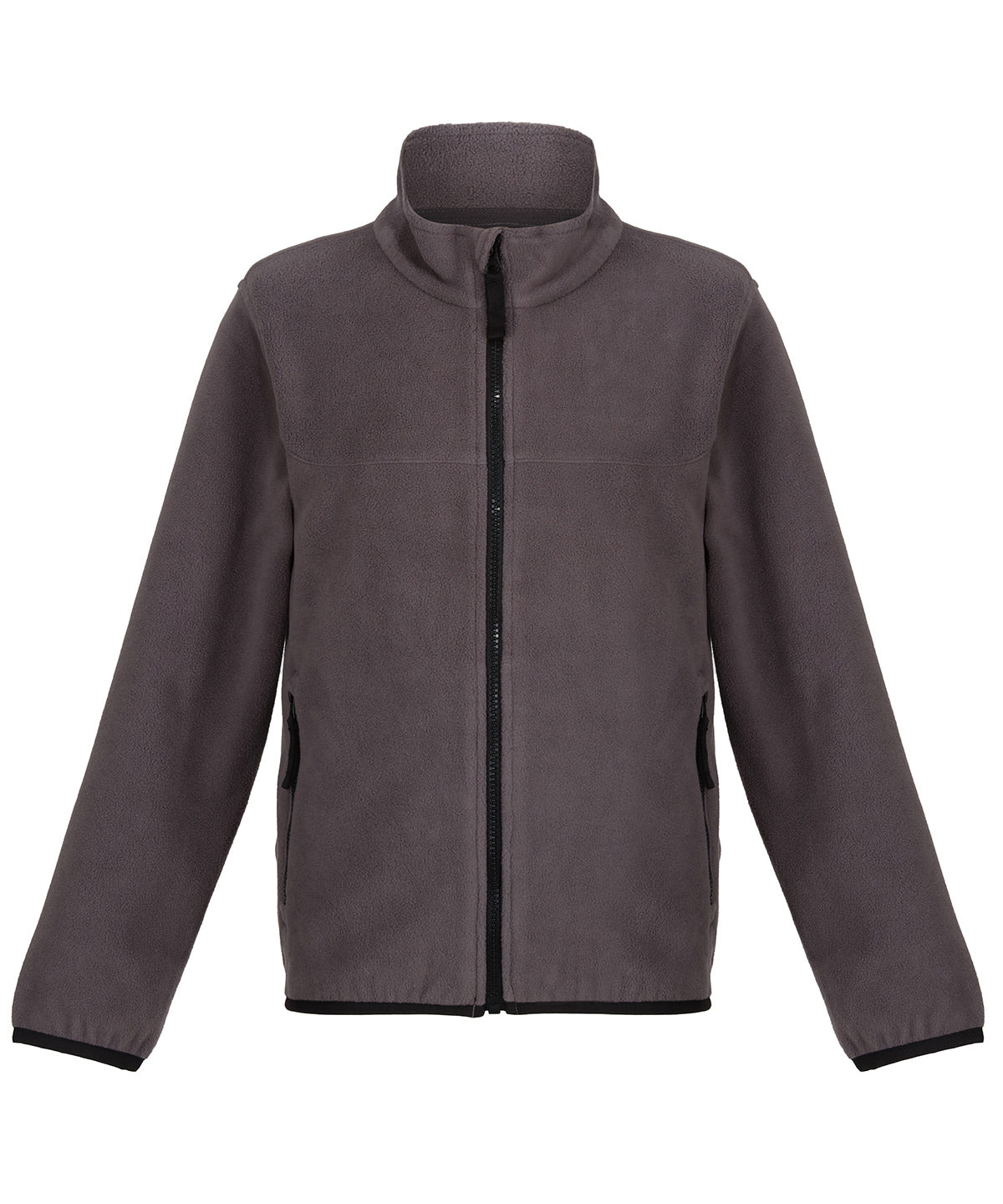 Kids full-zip microfleece | seal grey/black