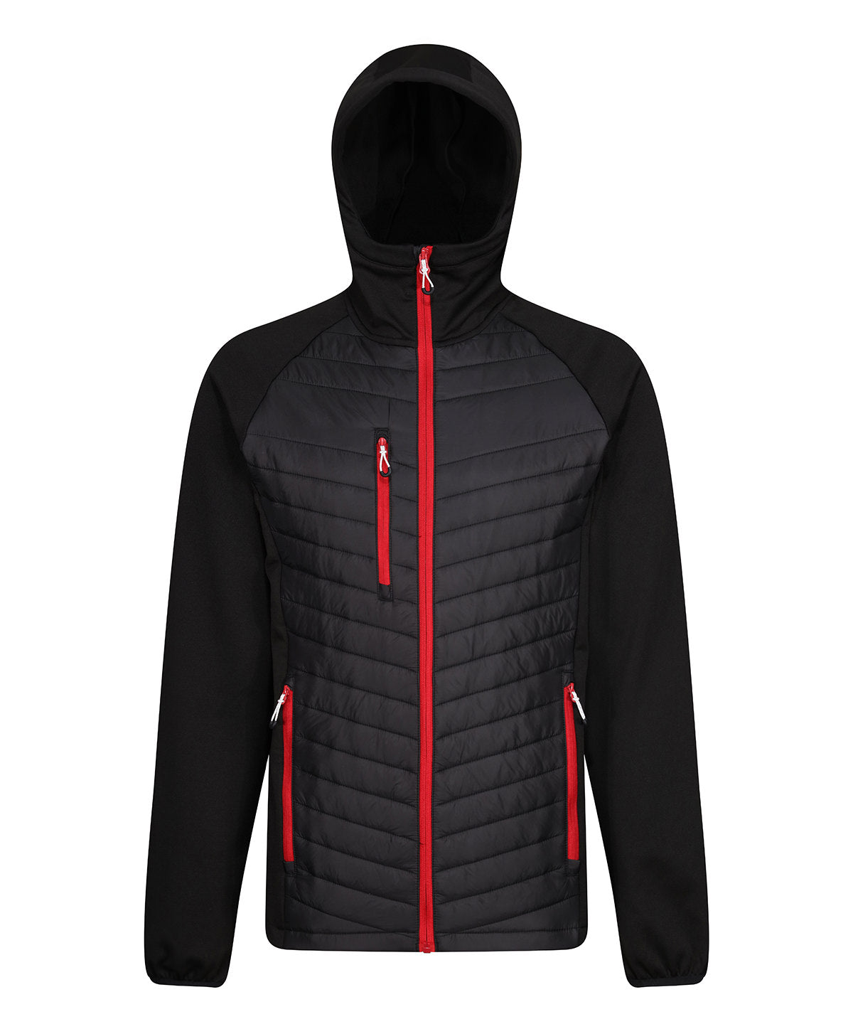 Navigate hybrid hooded jacket | black/classic red