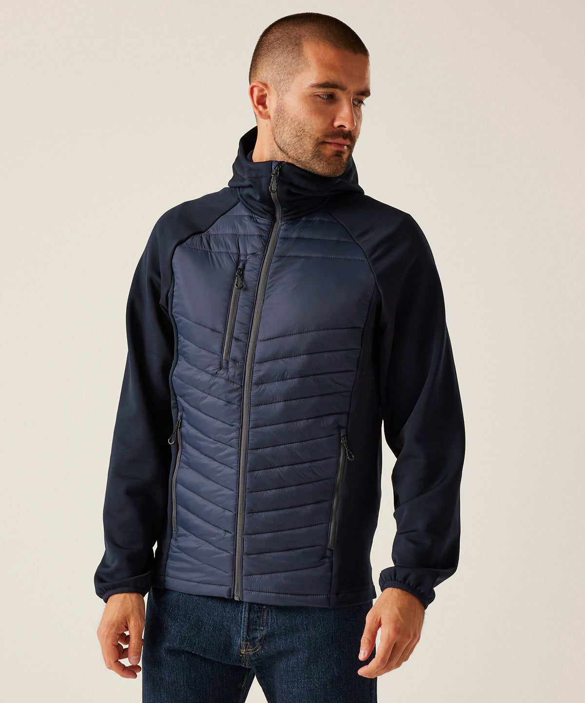 Navigate hybrid hooded jacket | black/seal
