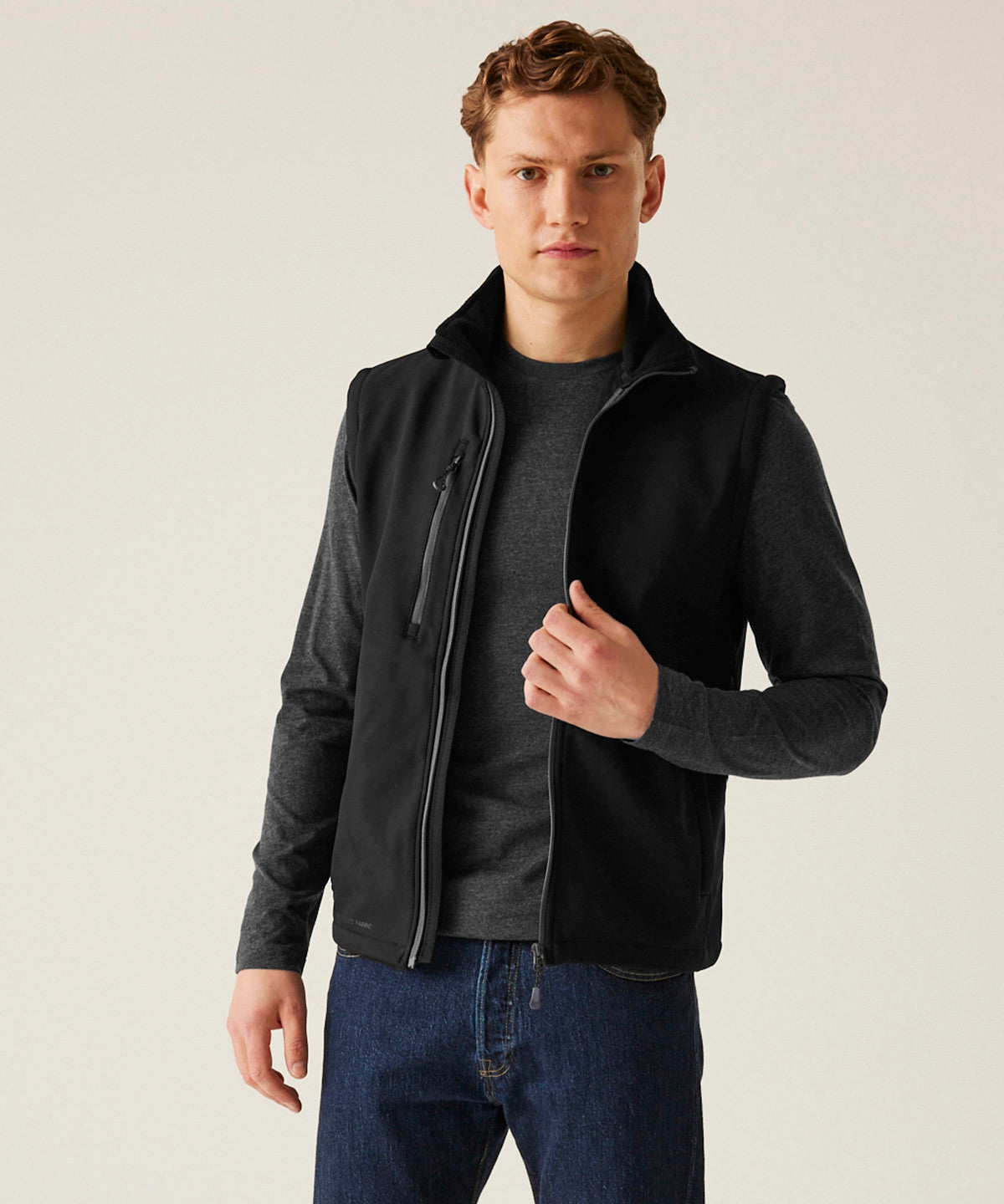 Honestly Made recycled softshell bodywarmer | black