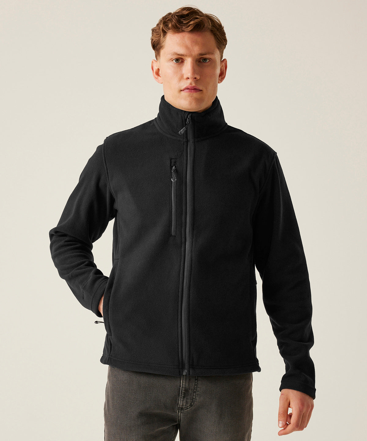 Honestly Made recycled full-zip fleece | black